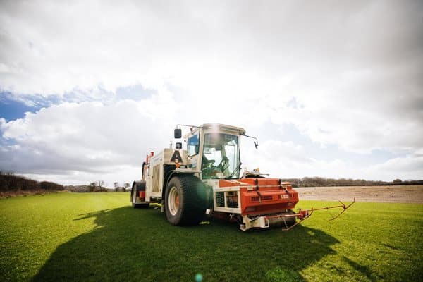 News - Trebro Autostack 3 Harvester on Rolawn turf field