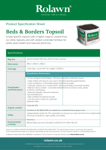 Rolawn Product Specification Sheet: Beds & Borders Topsoil