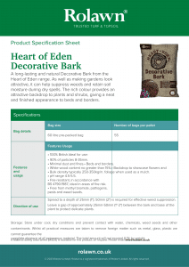 Rolawn Product Specification Sheet: Heart of Eden Decorative Bark