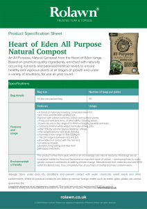 Rolawn Product Specification Sheet: Heart of Eden All Purpose Natural Compost
