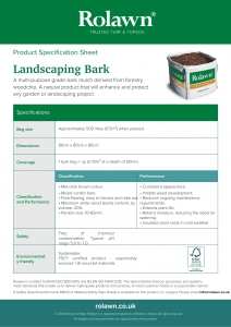 Rolawn Product Specification Sheet: Landscaping Bark