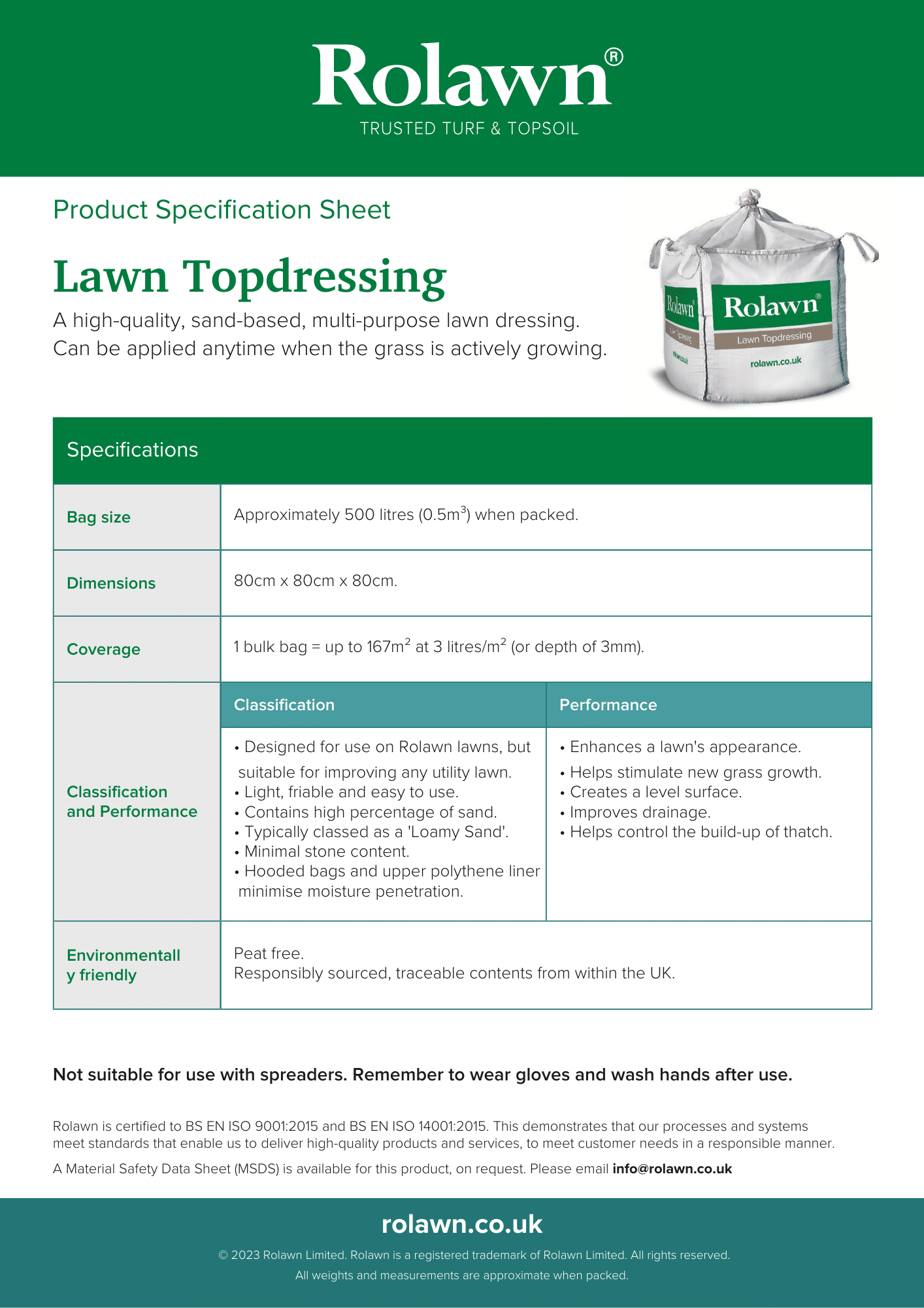 Downloadable Product Technical Specification Sheets Rolawn