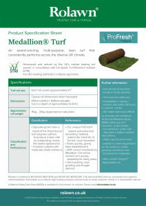 Rolawn Product Specification Sheet: Medallion Turf