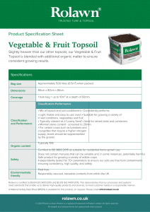 Rolawn Product Specification Sheet: Vegetable & Fruit Topsoil