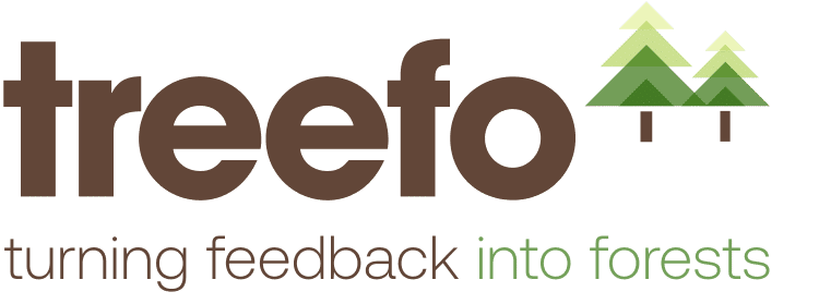 Logo for the Treefo scheme showing strapline Turning Feedback into Forests