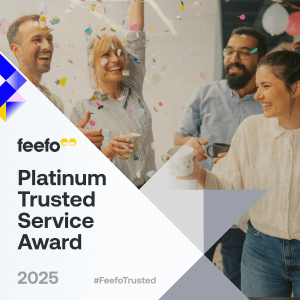 Rolawn celebrates customer service award 2025. Platinum status from Feefo, the independent review engine unlike Trustpilot