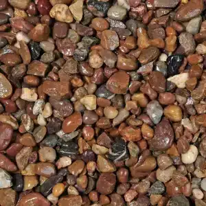 Close up of the colours and shapes in Trent Gravel while wet - Rolawn