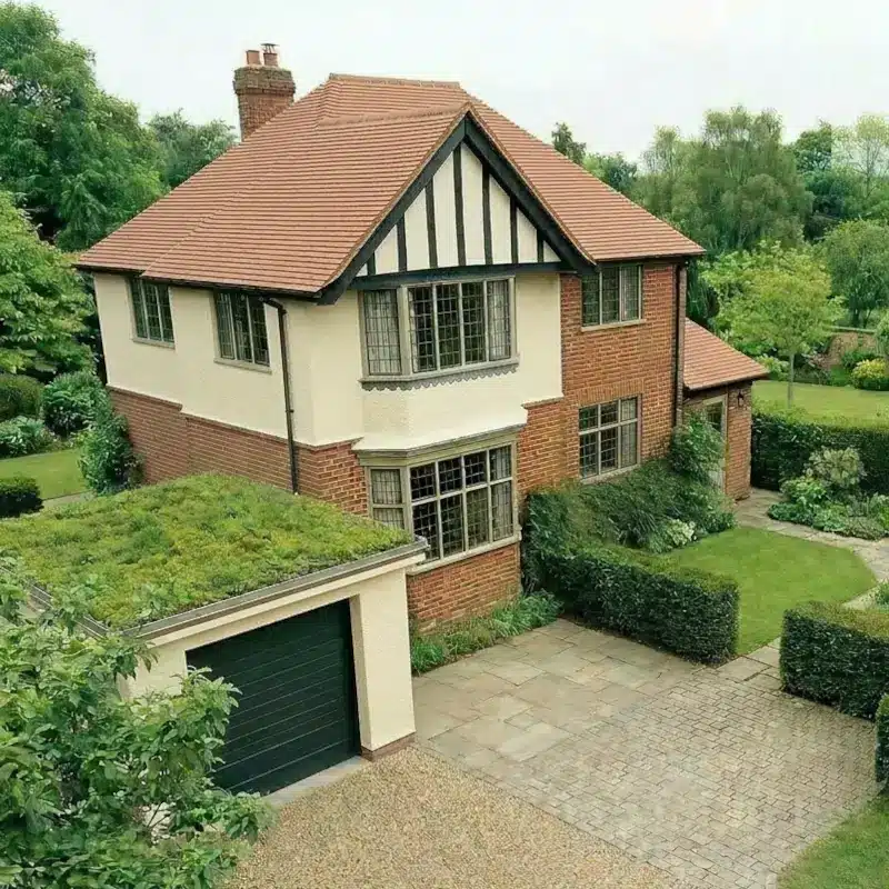 Garage Green Roof Detached House
